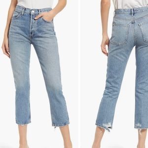 NWT AGOLDE Riley High Rise Jean in Endless